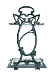 Art Nouveau Enameled Iron Umbrella Stand, 1900s